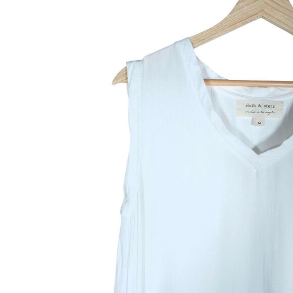 Cloth & Stone Womens Sleeveless Dress Medium White Casual Boho Chic Resort Wear - Picture 3 of 9